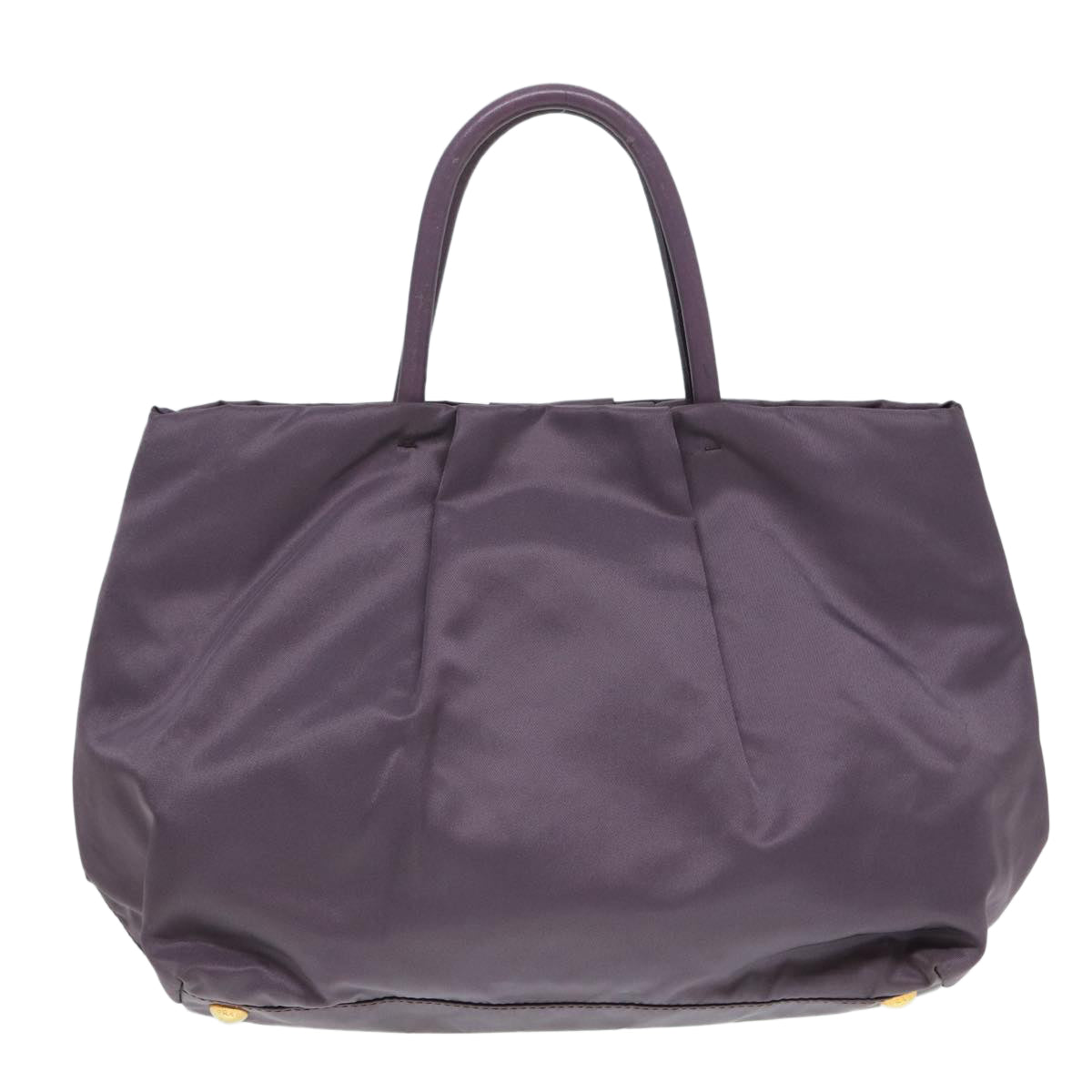 Luxury Prada Ribbon Hand Bag Nylon Purple Gold  87183