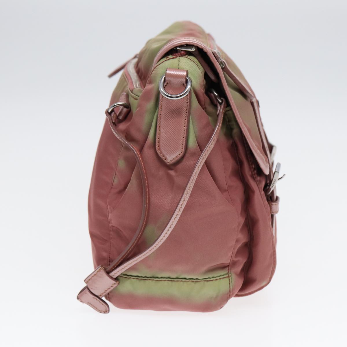 Luxury Prada Shoulder Bag Nylon Pink Silver  87190