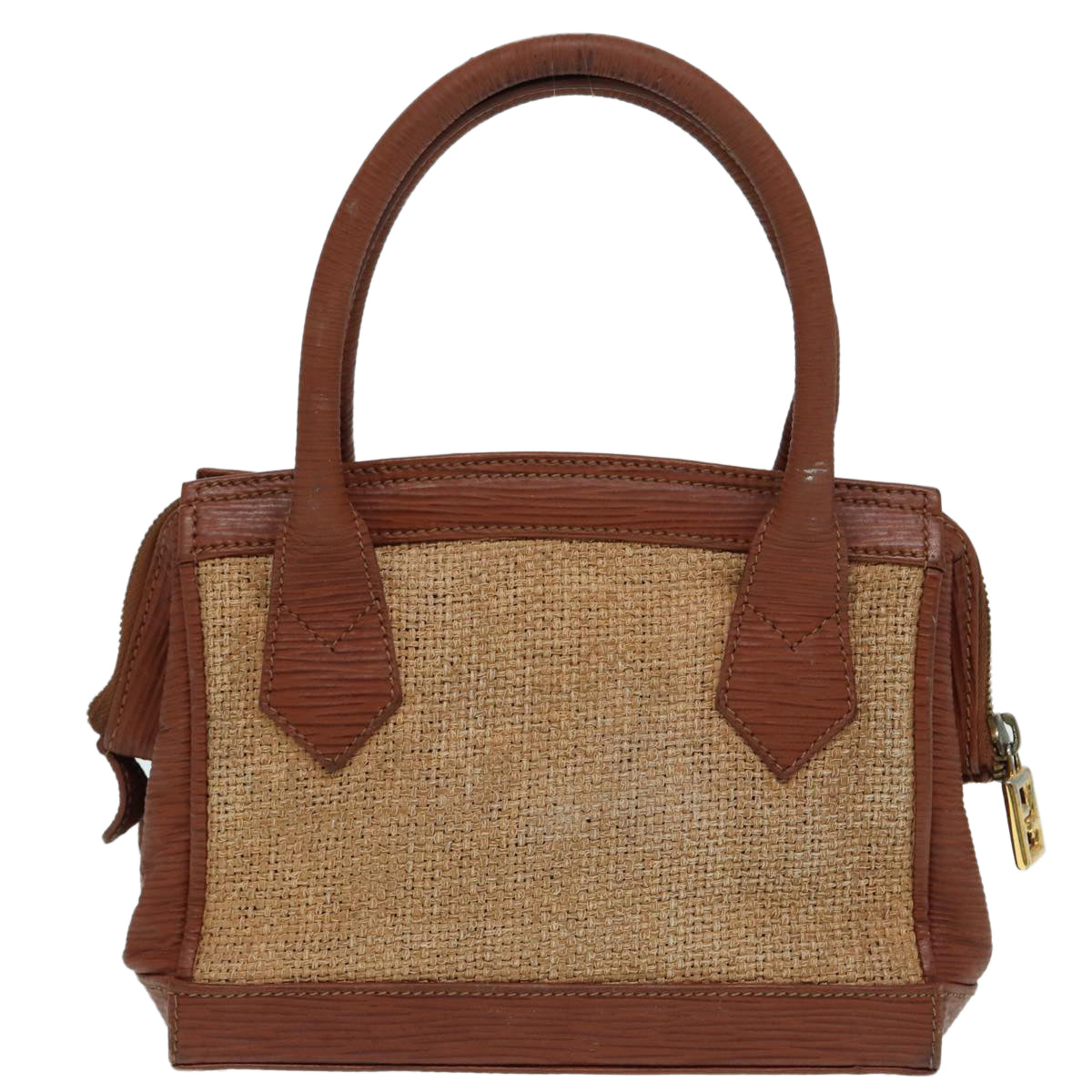 Luxury Fendi Hand Bag Straw Beige Gold87207