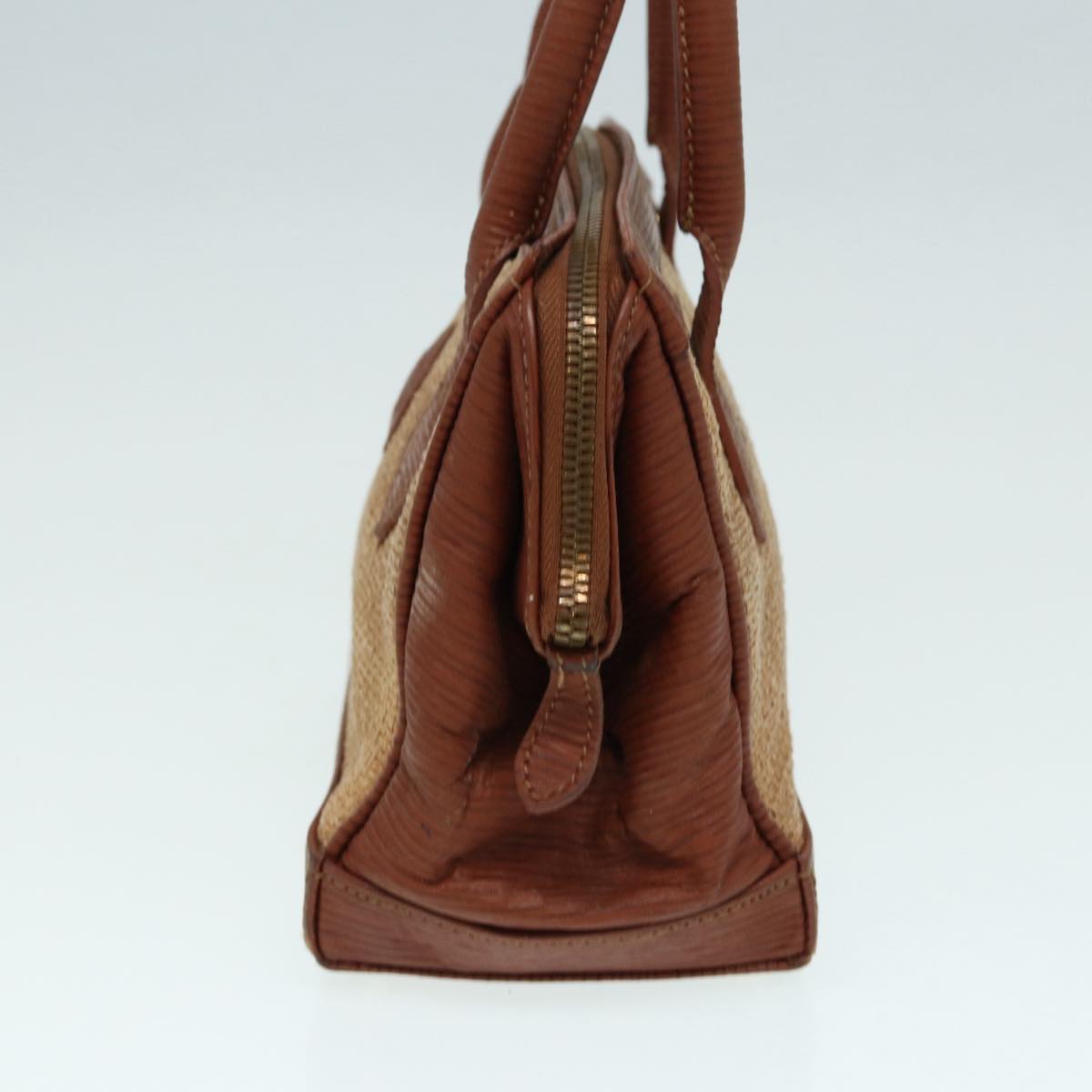 Luxury Fendi Hand Bag Straw Beige Gold87207
