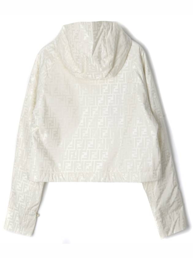 Luxury Fendi FF Logo Hooded Jacket Off-White