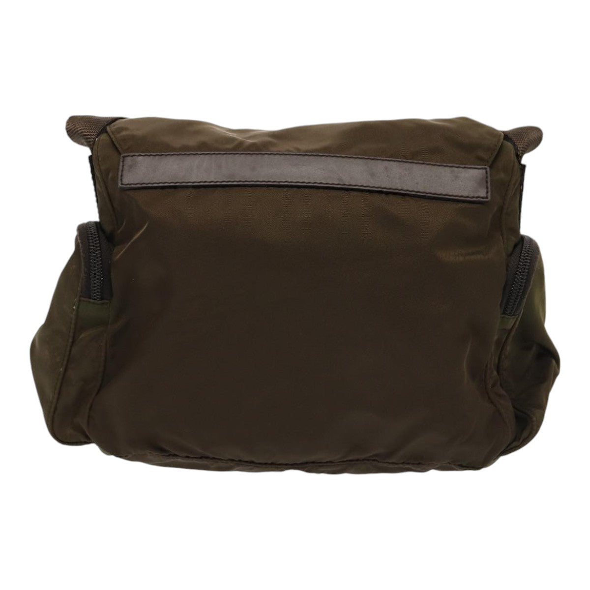 Luxury Prada Shoulder Bag Nylon Silver Brown  87255