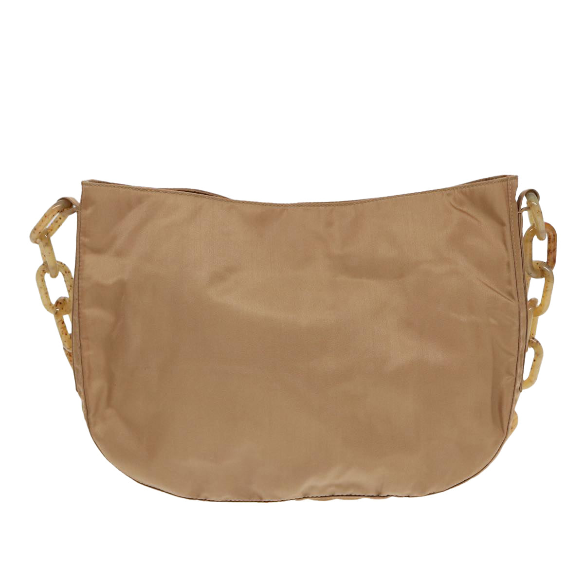 Luxury Prada Shoulder Bag Nylon Brown Silver  87289