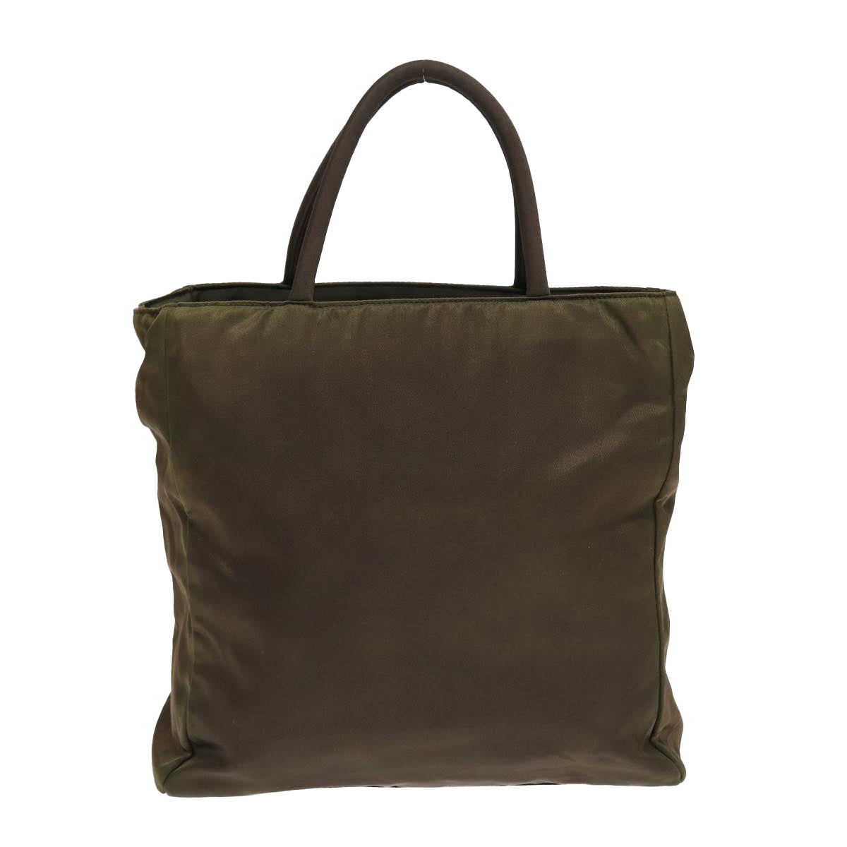 Luxury Prada Hand Bag Nylon Khaki Silver  87302