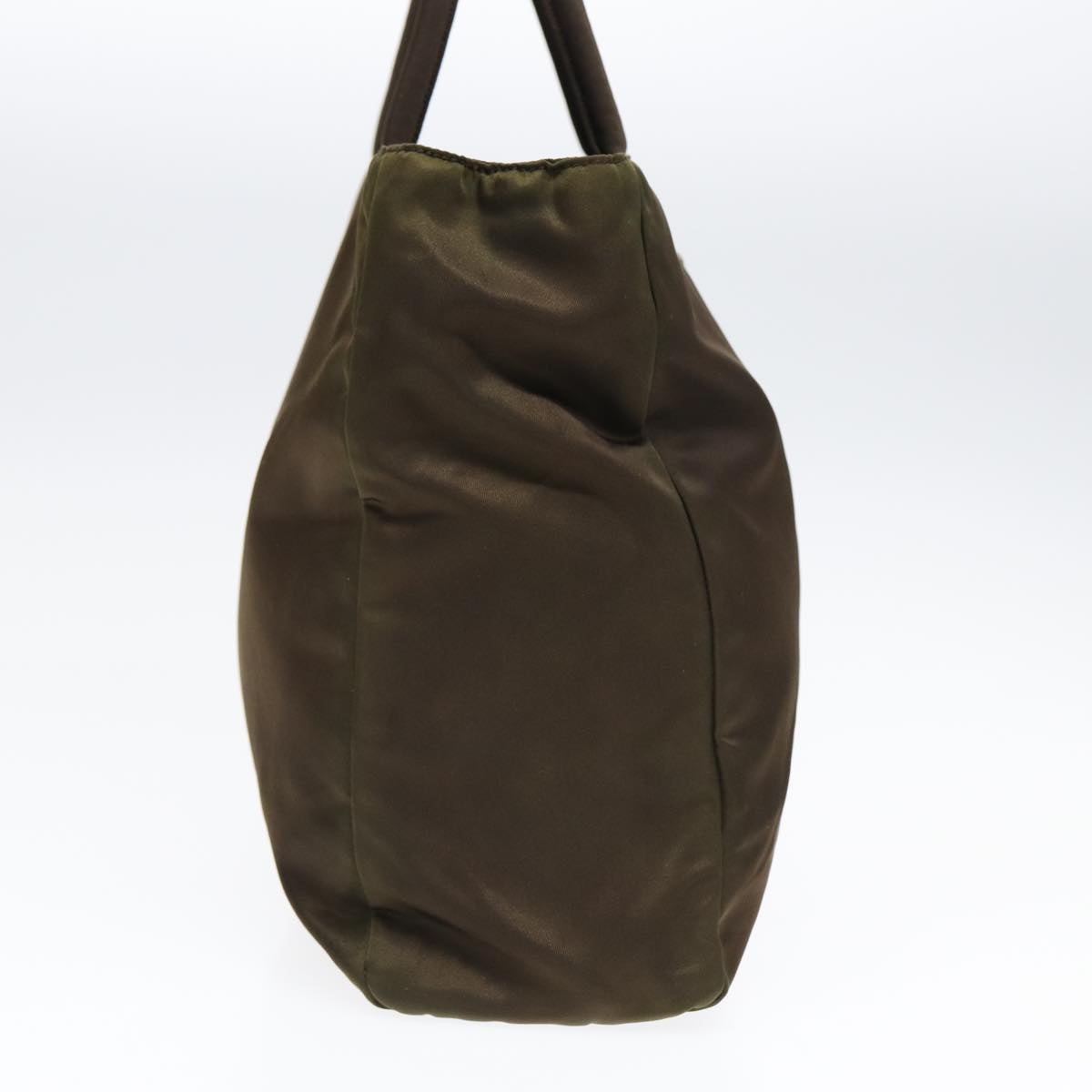 Luxury Prada Hand Bag Nylon Khaki Silver  87302