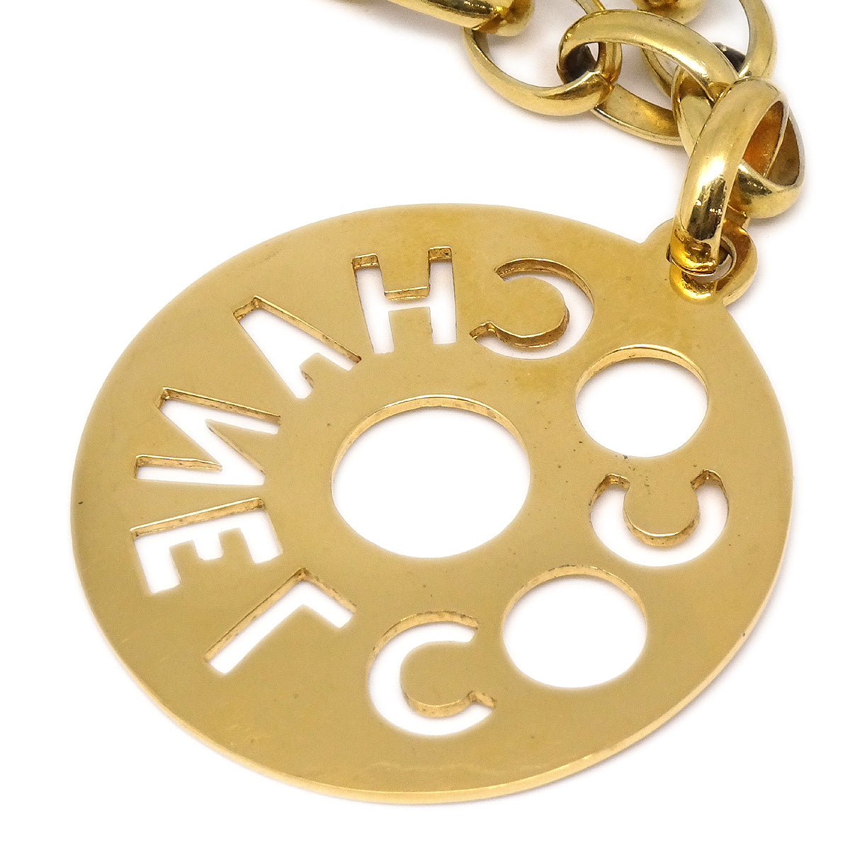 Luxury Chanel Jumbo Cutout Logo Necklace