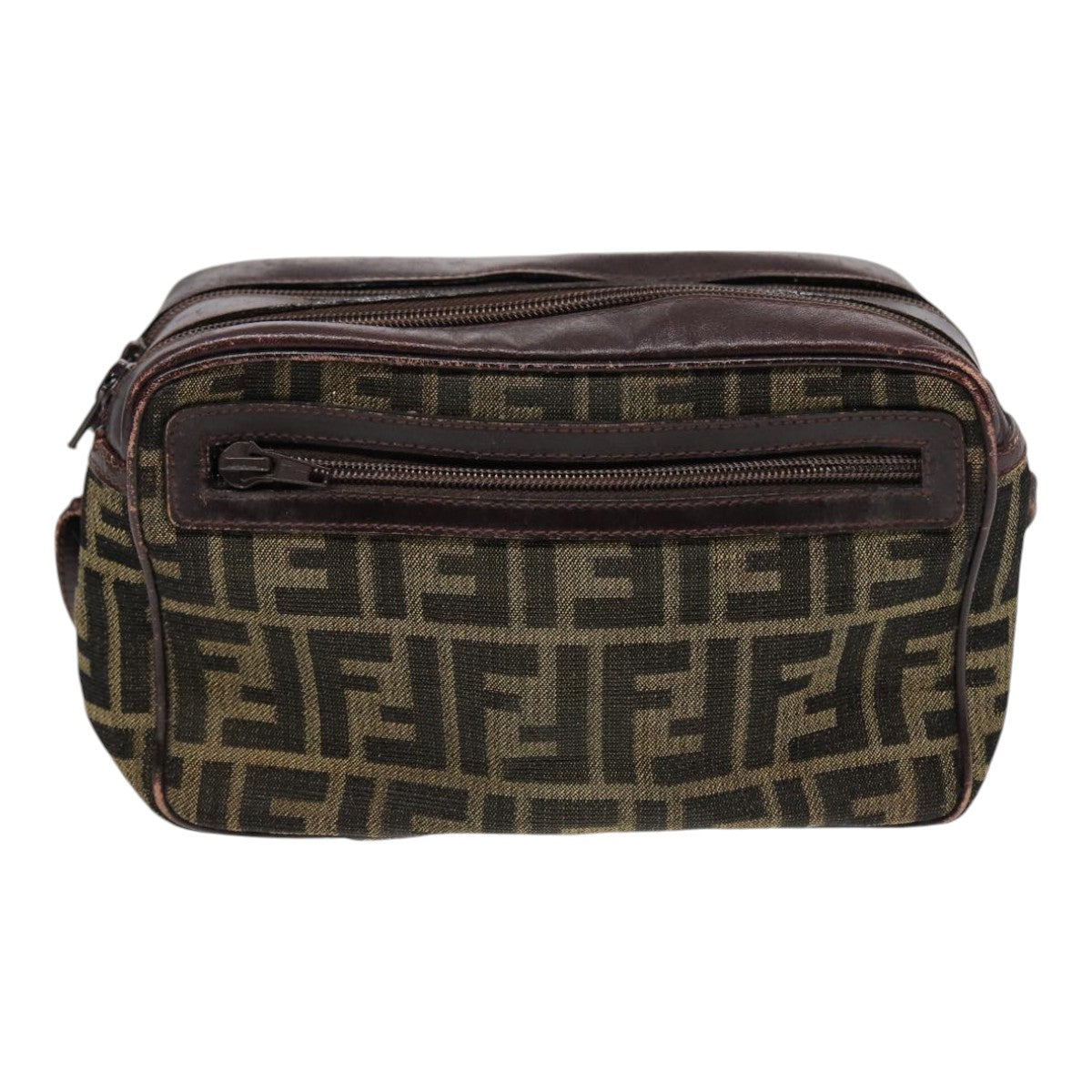 Luxury Fendi Zucca Canvas Pecan Canvas Shoulder Bag 2Set Brown Beige87321