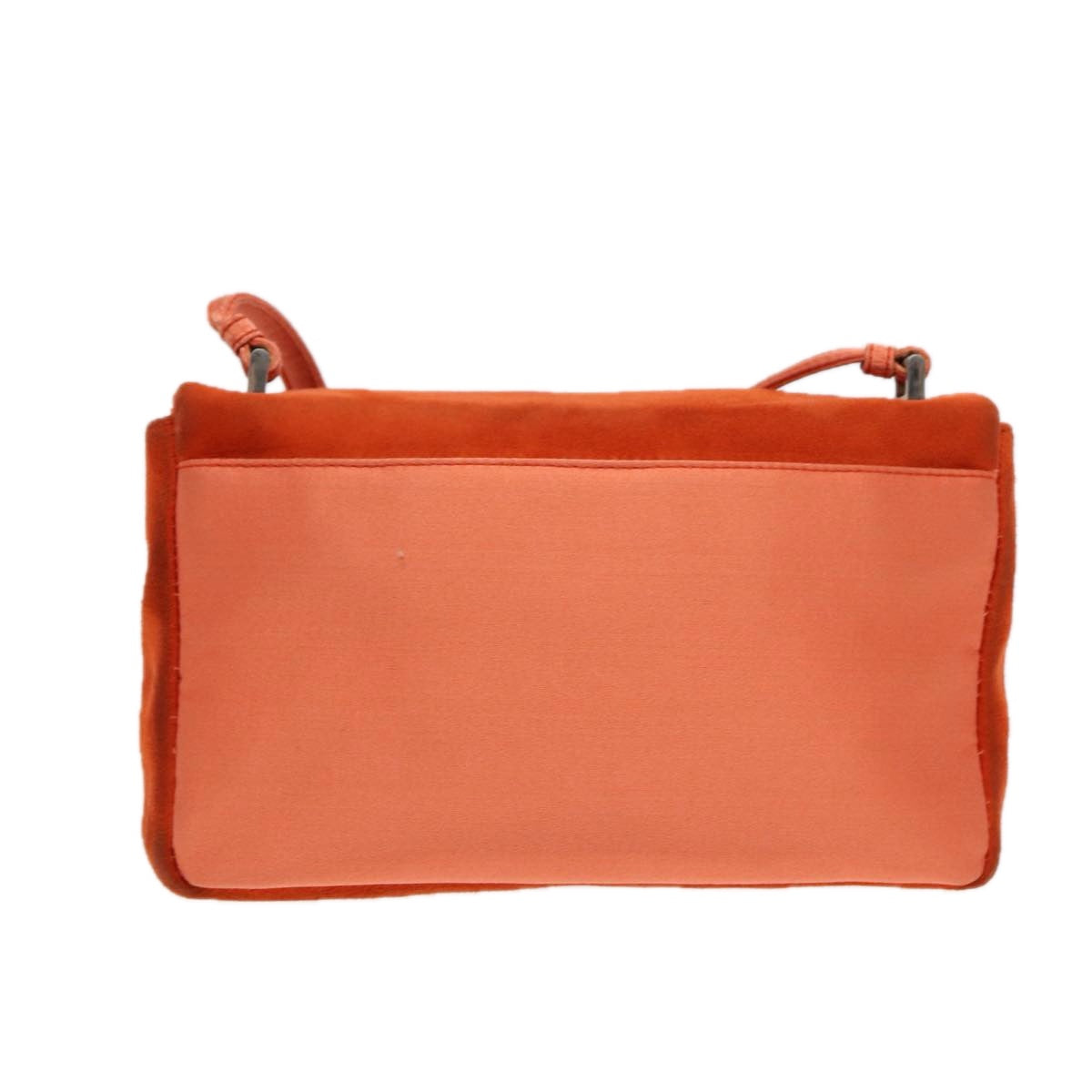 Luxury Prada Shoulder Bag Suede Orange Silver  87356