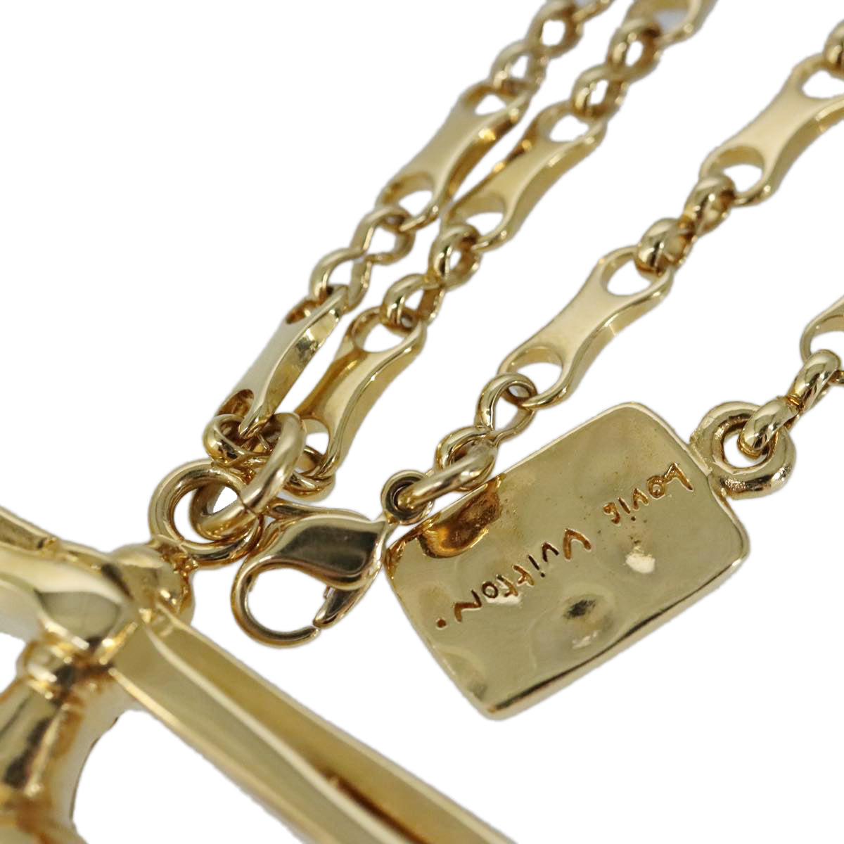 LOUIS VUITTON Helicopter Chain Necklace metal Gold MP0329 LV 87376