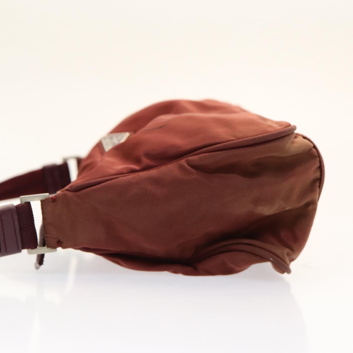 Luxury Prada Shoulder Bag Nylon Red Silver  87422