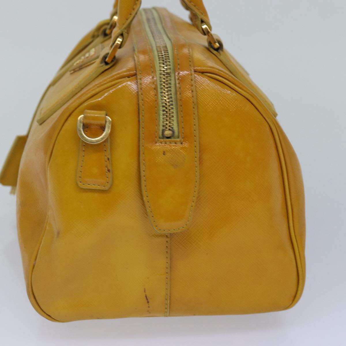 Luxury Prada Hand Bag Safiano leather 2way Yellow Gold  87430