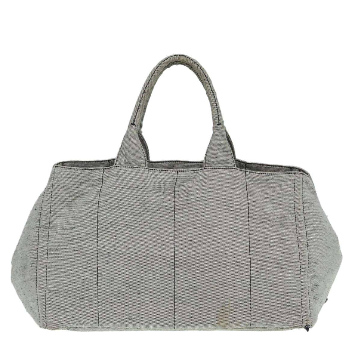 Luxury Prada Canapa GM Hand Bag Canvas Gray Gold  87436