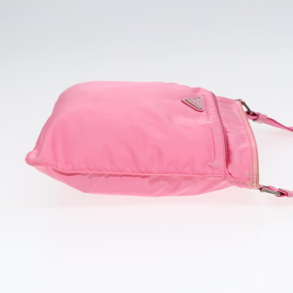 Luxury Prada Shoulder Bag Nylon Pink Silver  87439