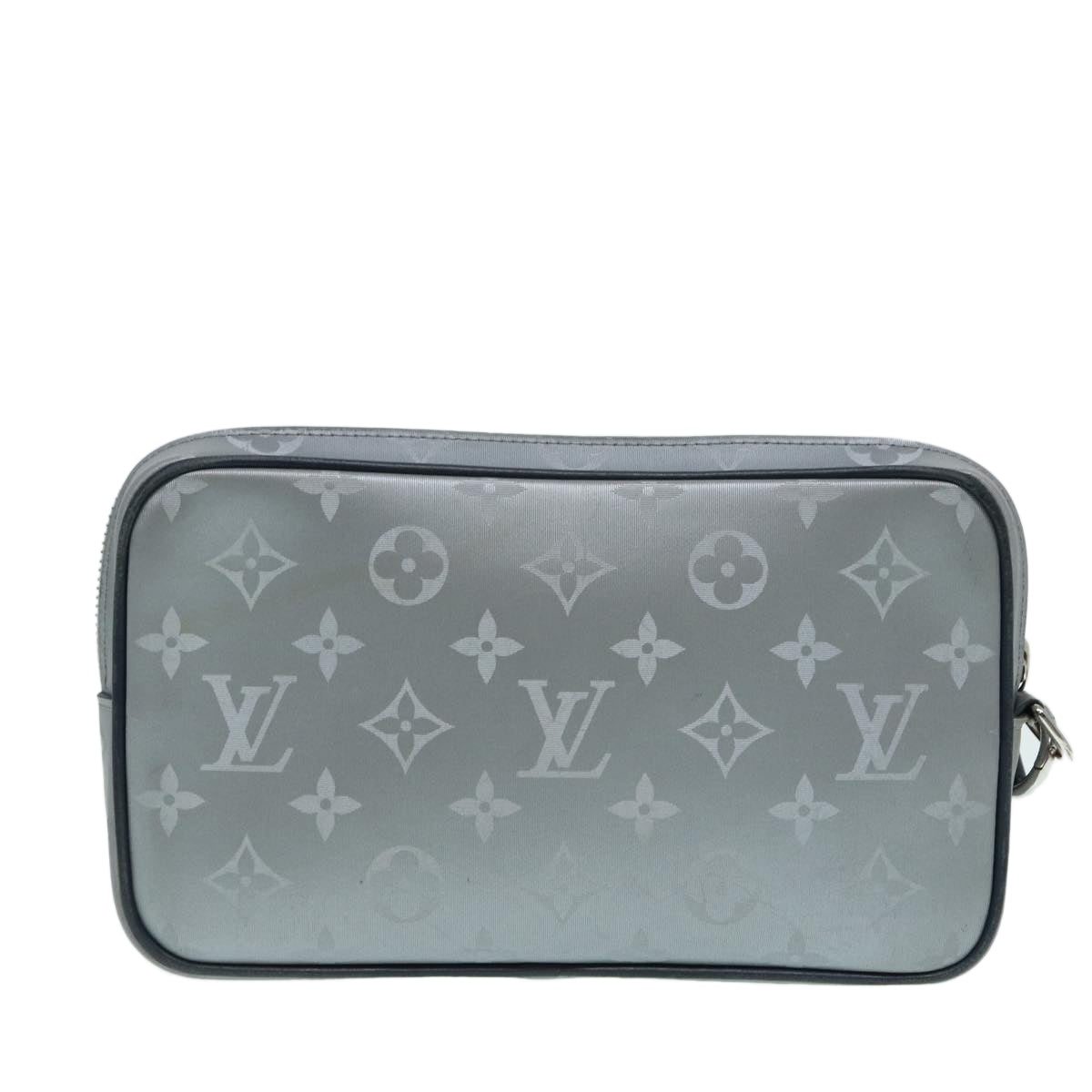 LOUIS VUITTON Monogram Satellite Alpha Clutch Bag Silver M44171 LV 87443