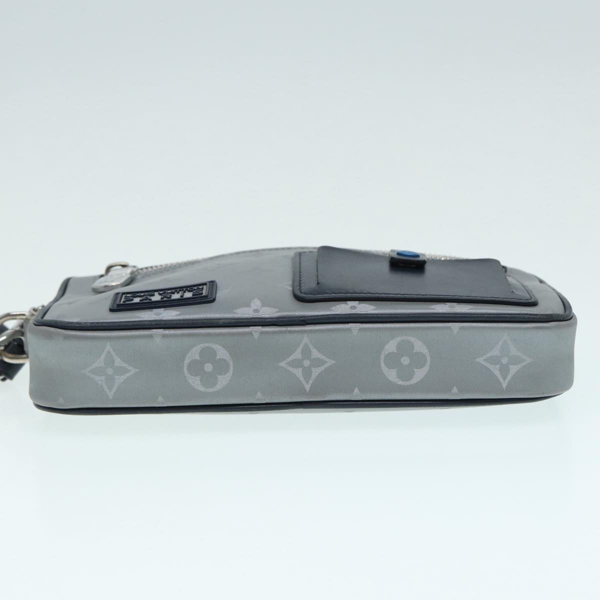 LOUIS VUITTON Monogram Satellite Alpha Clutch Bag Silver M44171 LV 87443
