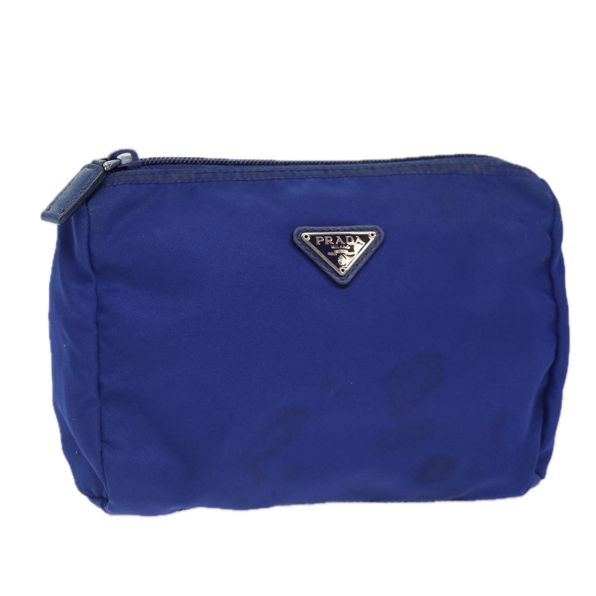Luxury Prada Pouch Nylon Blue Silver  87469