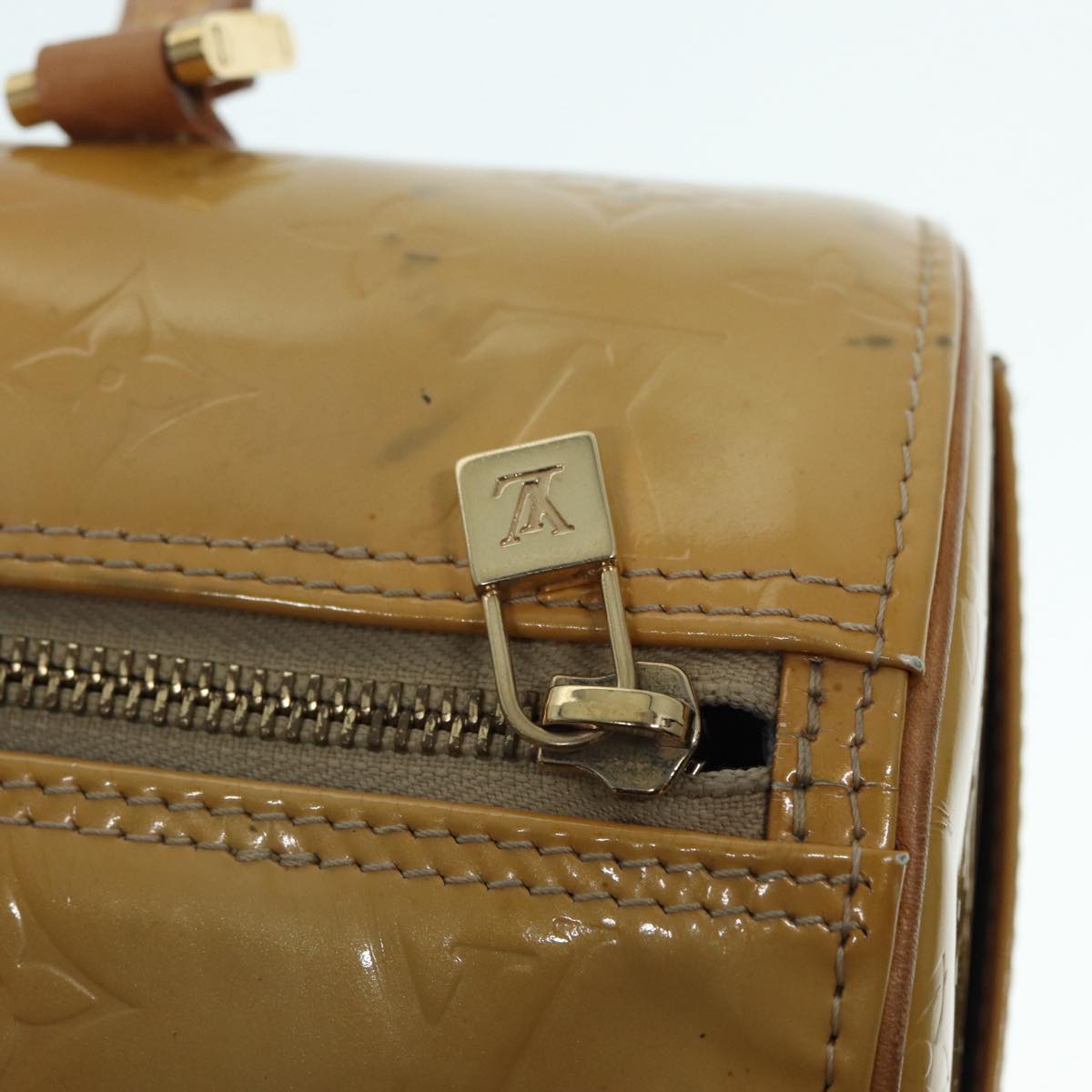 LOUIS VUITTON Monogram Vernis Bedford Hand Bag Beige M91006 LV 87473