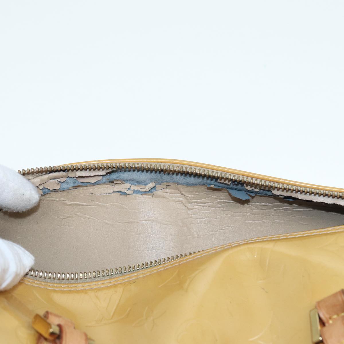 LOUIS VUITTON Monogram Vernis Bedford Hand Bag Beige M91006 LV 87473