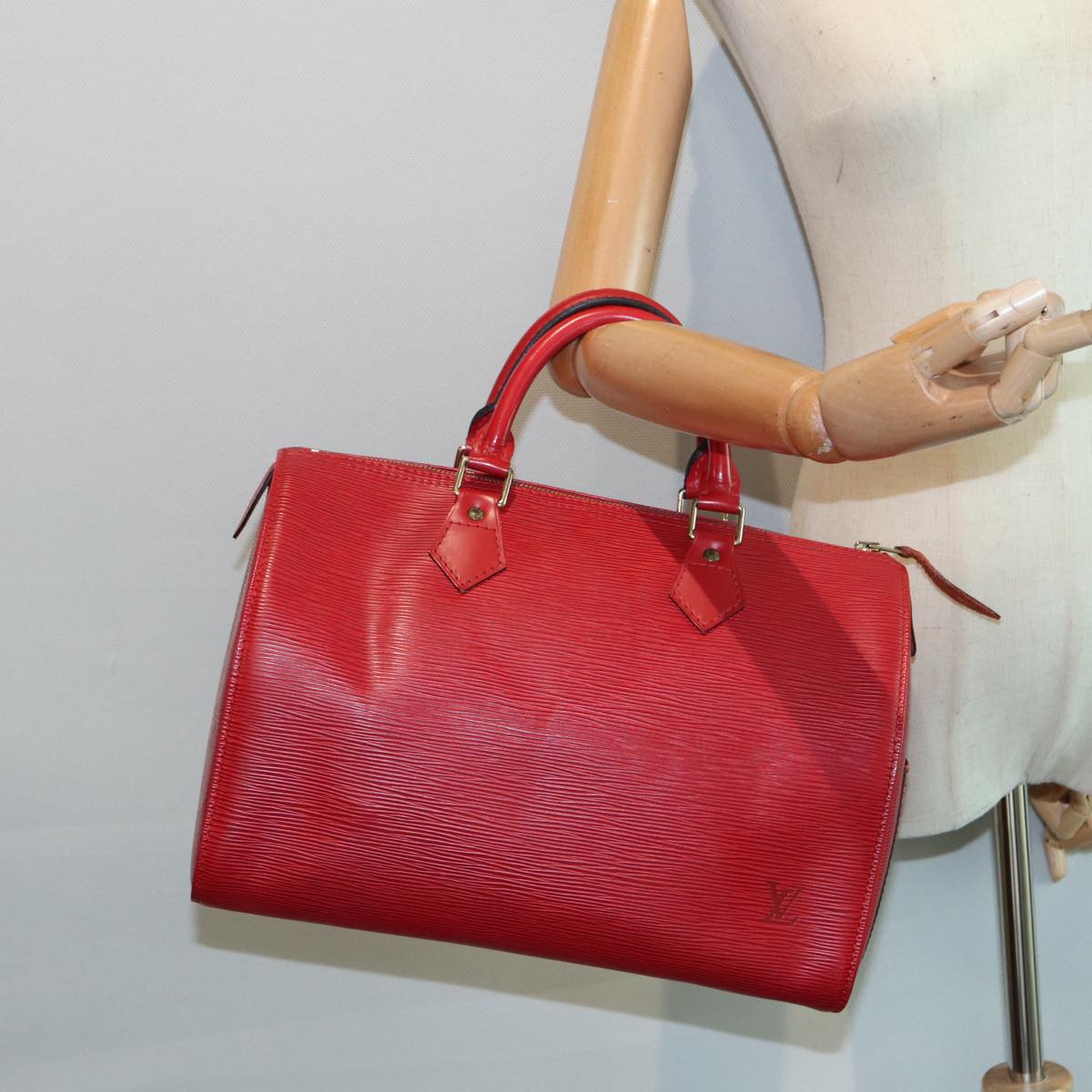 LOUIS VUITTON Epi Speedy 30 Hand Bag Castilian Red M43007 LV 87485