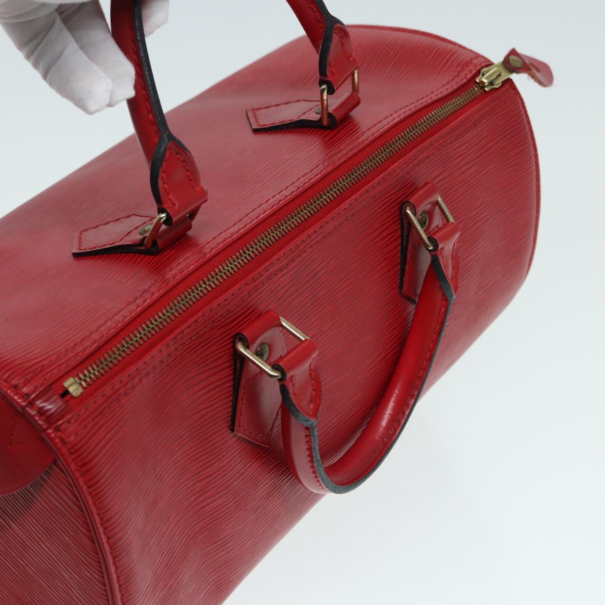 LOUIS VUITTON Epi Speedy 30 Hand Bag Castilian Red M43007 LV 87485