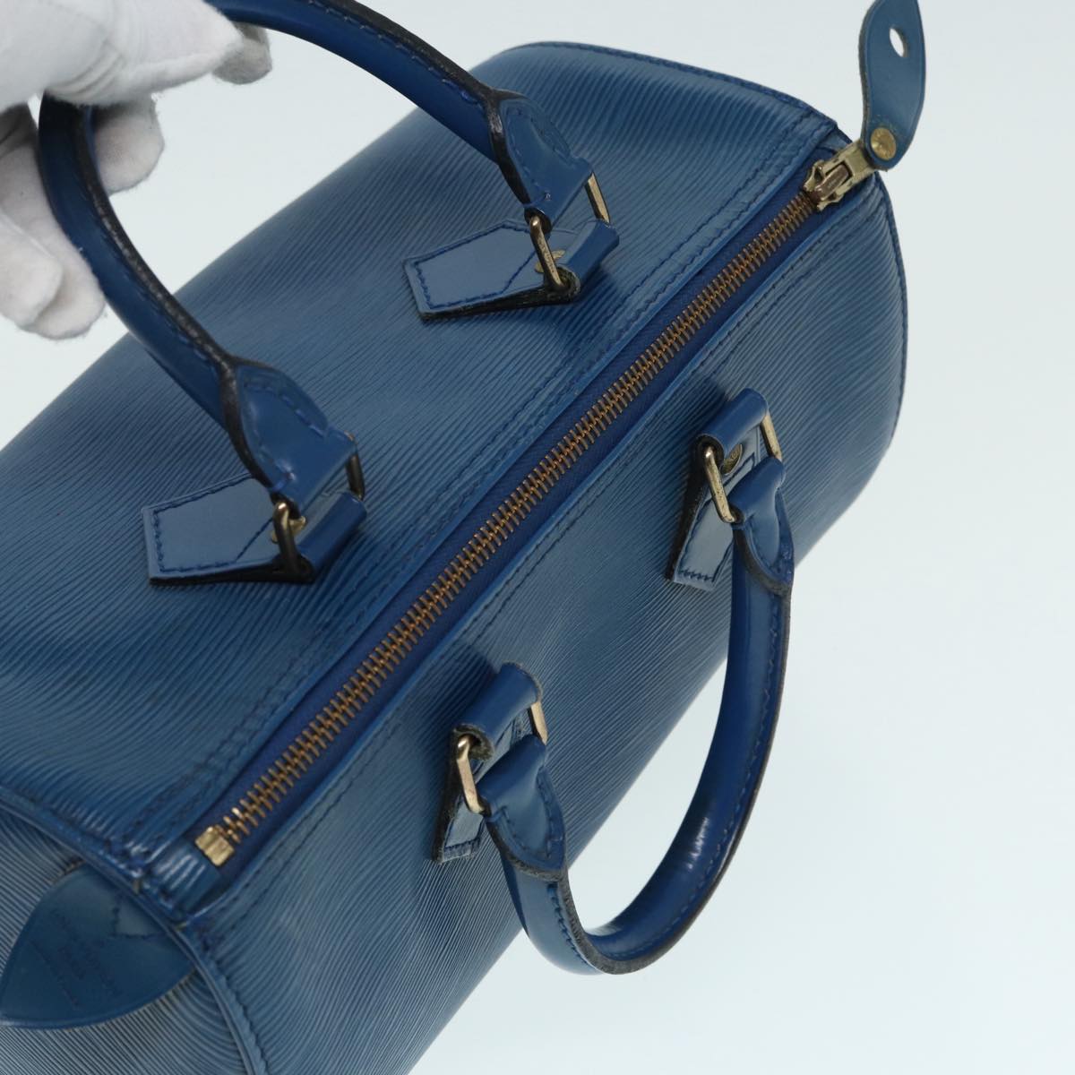 LOUIS VUITTON Epi Speedy 25 Hand Bag Toledo Blue M43015 LV 87489