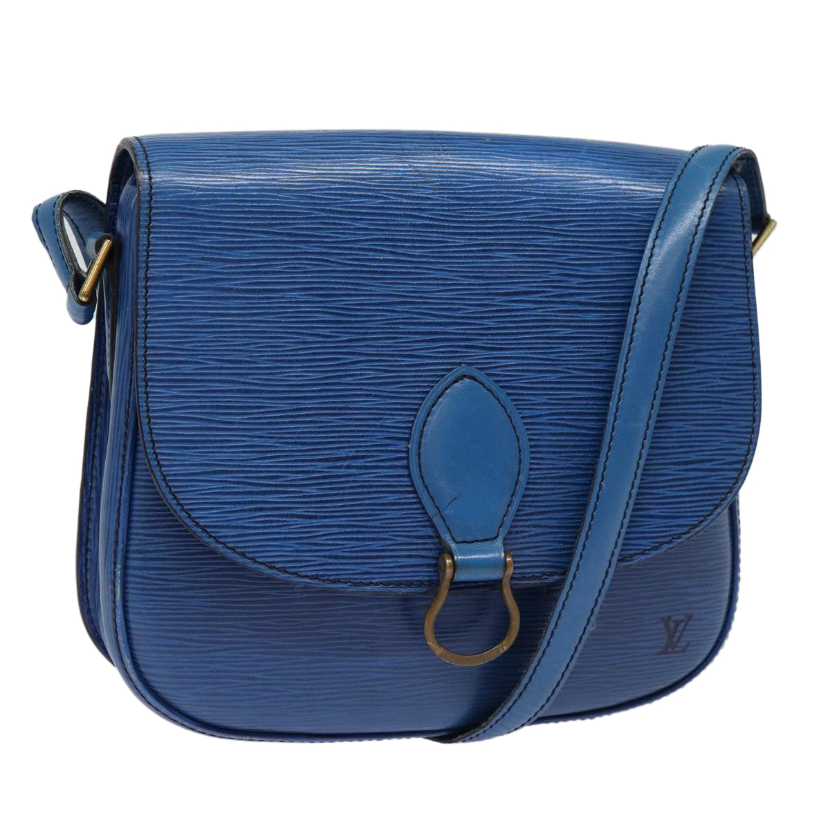 LOUIS VUITTON Epi Saint Cloud GM Shoulder Bag Toledo Blue M52195 LV 87491