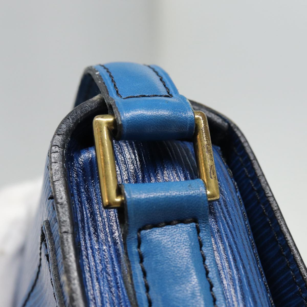 LOUIS VUITTON Epi Saint Cloud GM Shoulder Bag Toledo Blue M52195 LV 87491