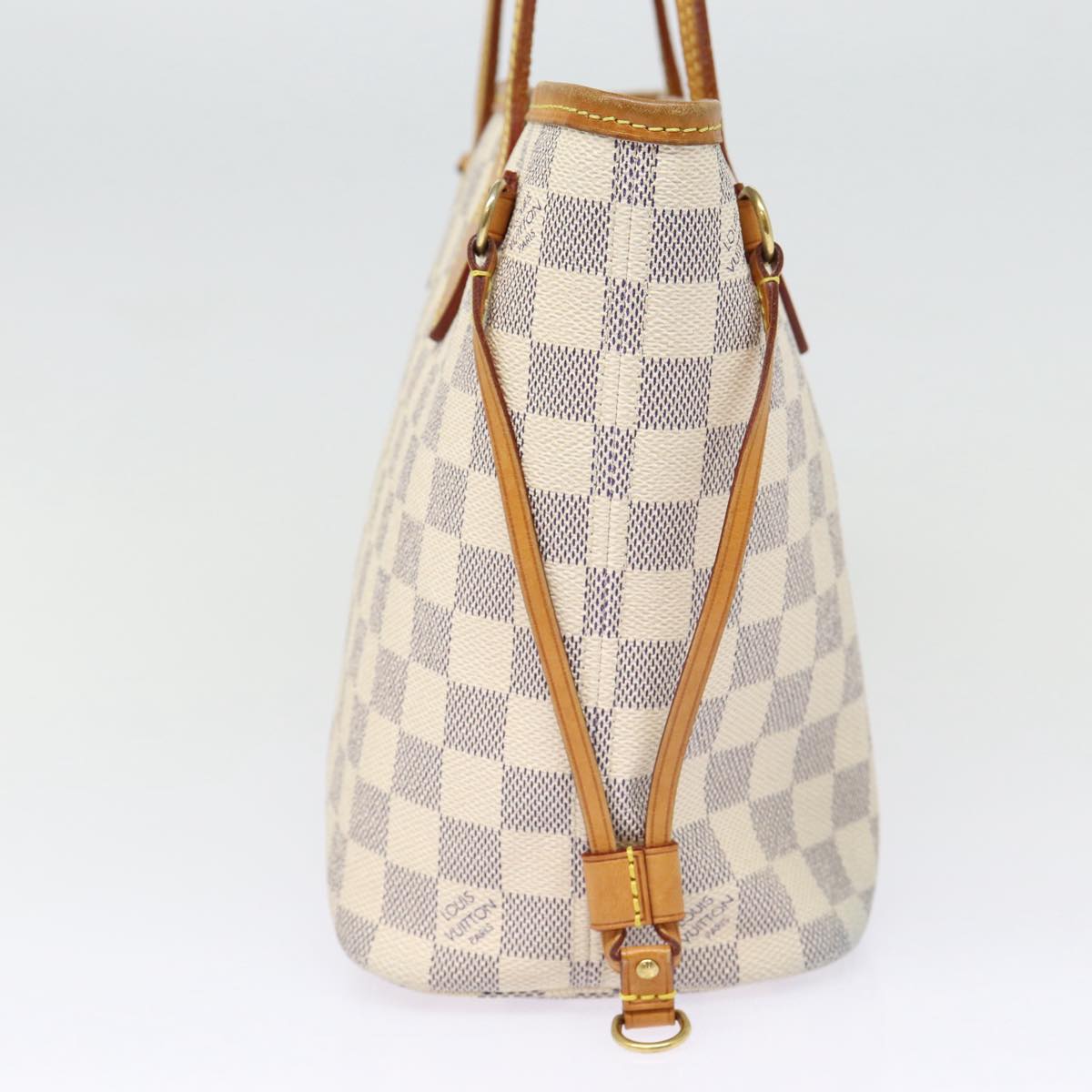 LOUIS VUITTON Damier Azur Neverfull PM Tote Bag N41362 LV 87565
