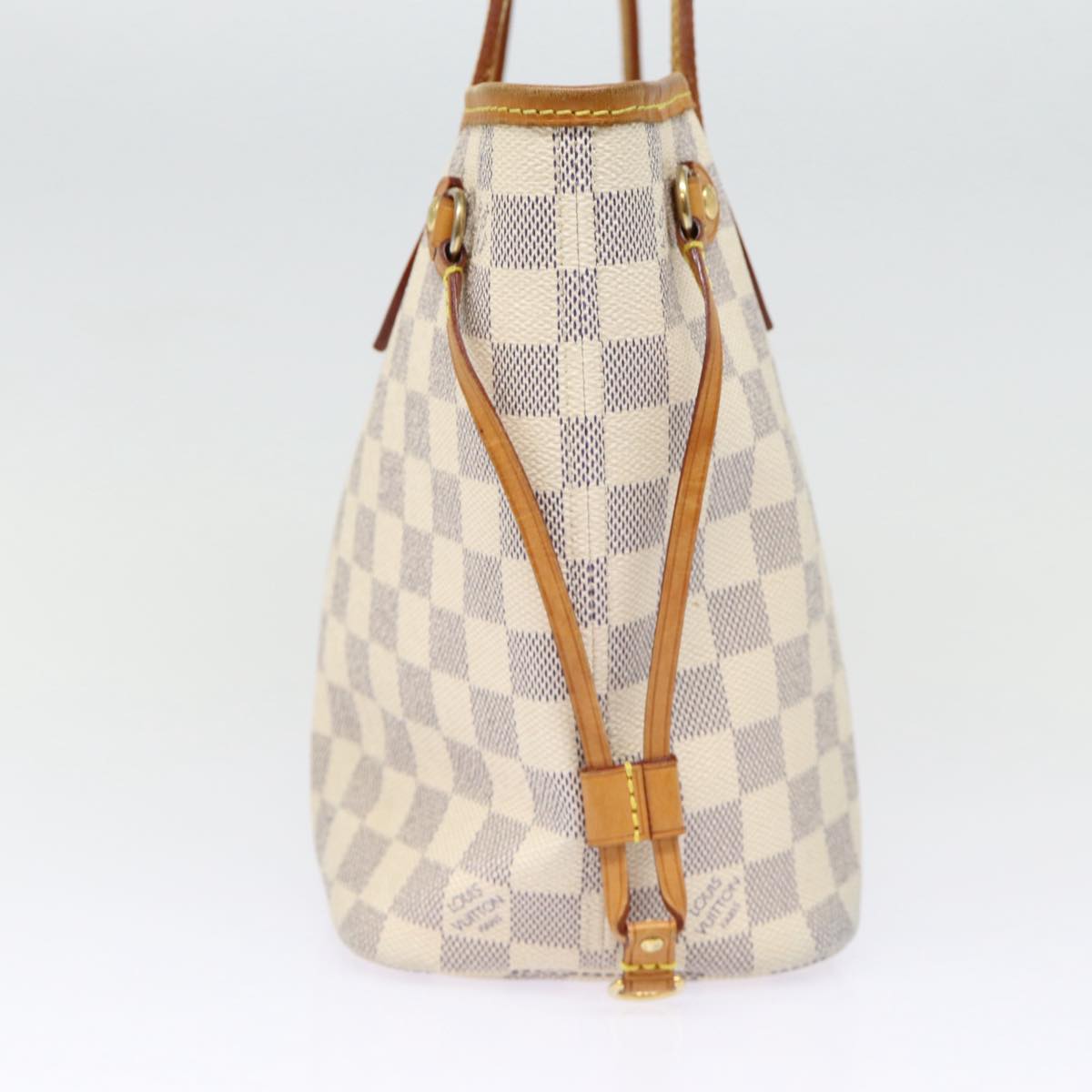 LOUIS VUITTON Damier Azur Neverfull PM Tote Bag N41362 LV 87565