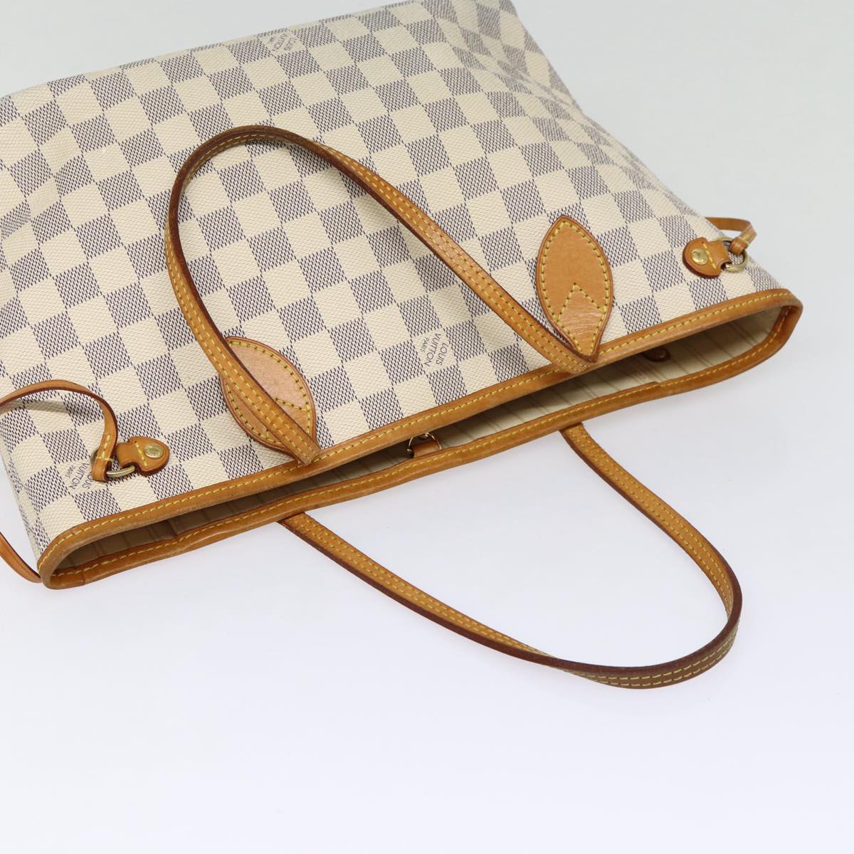 LOUIS VUITTON Damier Azur Neverfull PM Tote Bag N41362 LV 87565