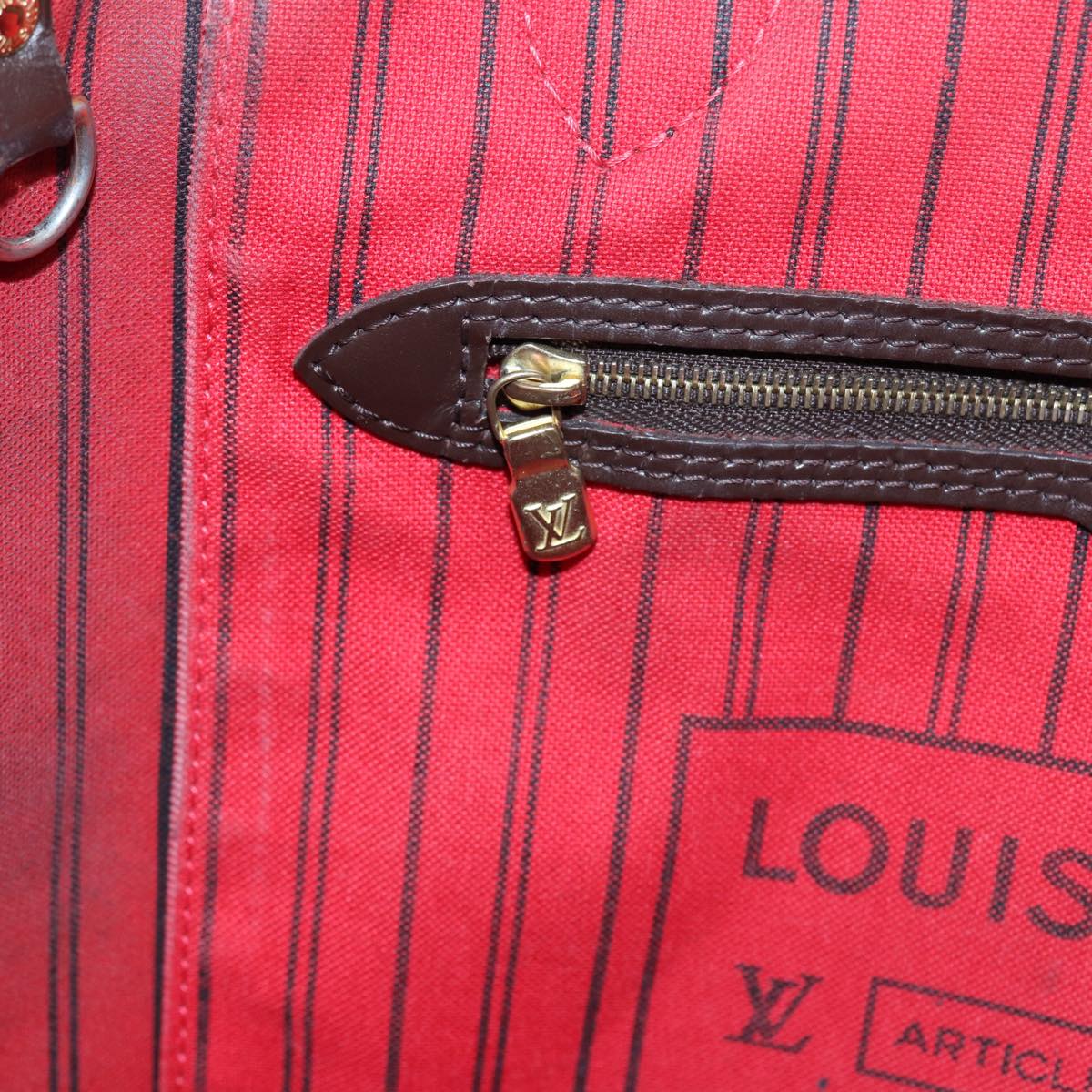 LOUIS VUITTON Damier Ebene Neverfull MM Tote Bag N51105 LV 87567