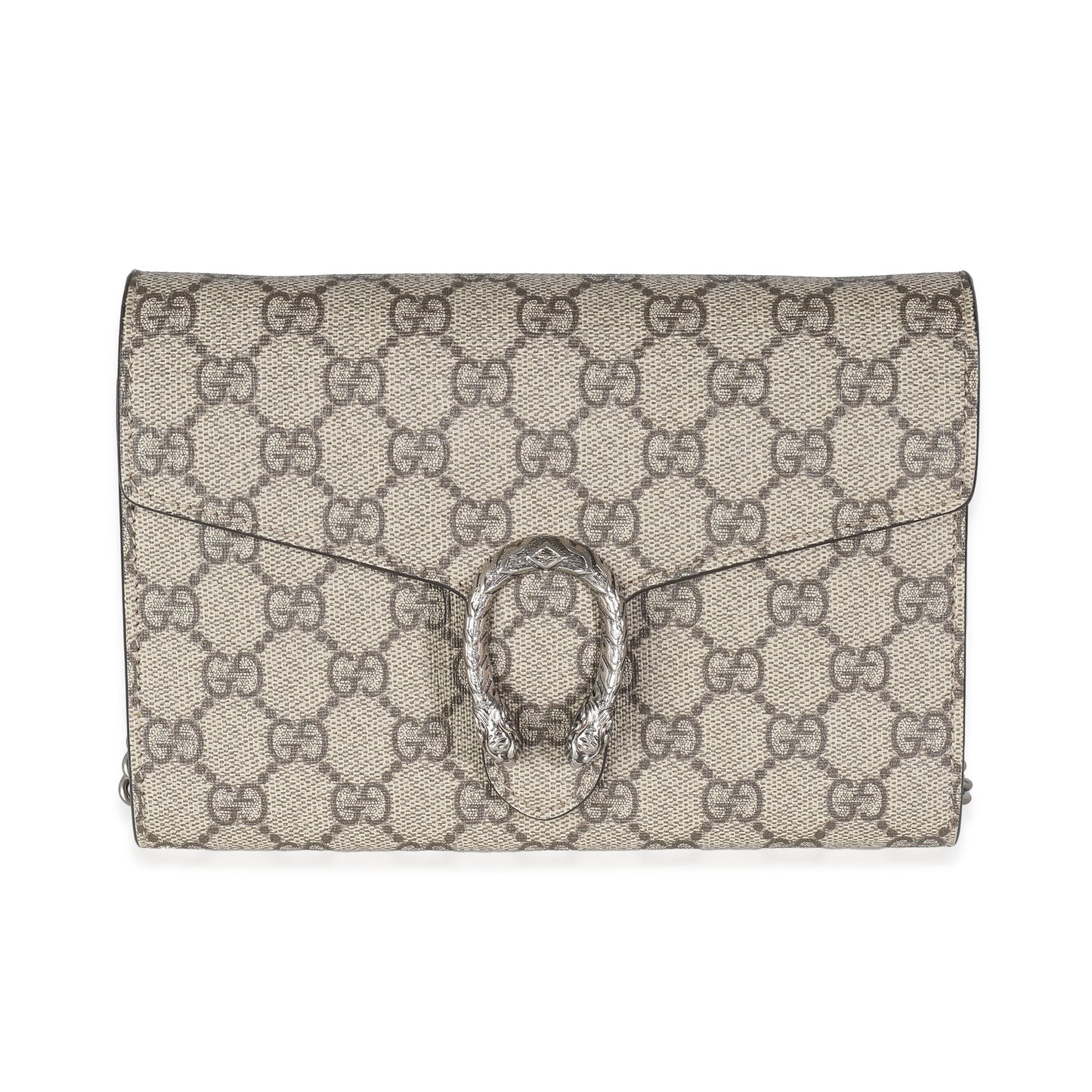 Luxury Gucci Trending 2025 Beige GG Supreme Dionysus Chain Wallet