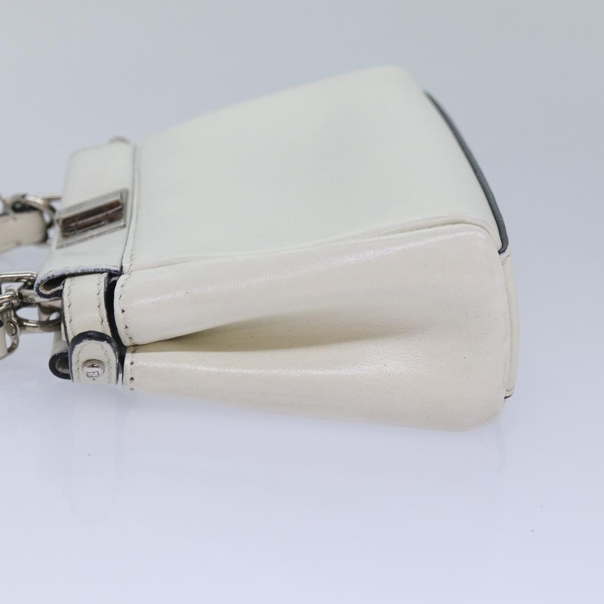 Luxury Fendi Peek A Boo Small Shoulder Bag Leather 2way White87645