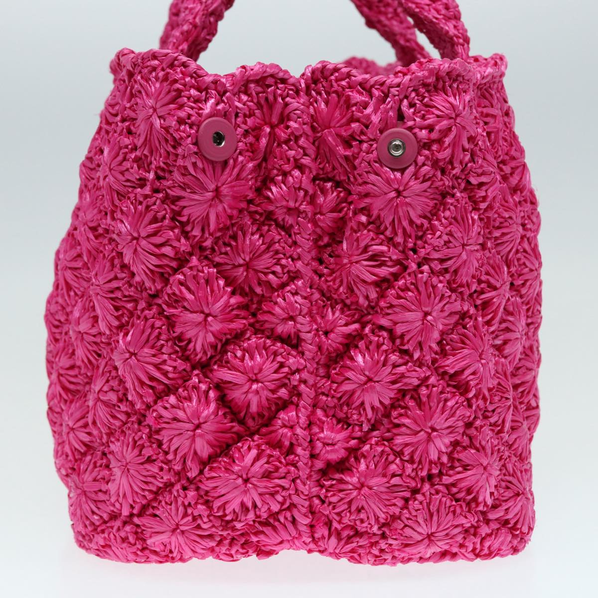 Luxury Prada Canapa GM Hand Bag Raffia 2way Pink  87669A