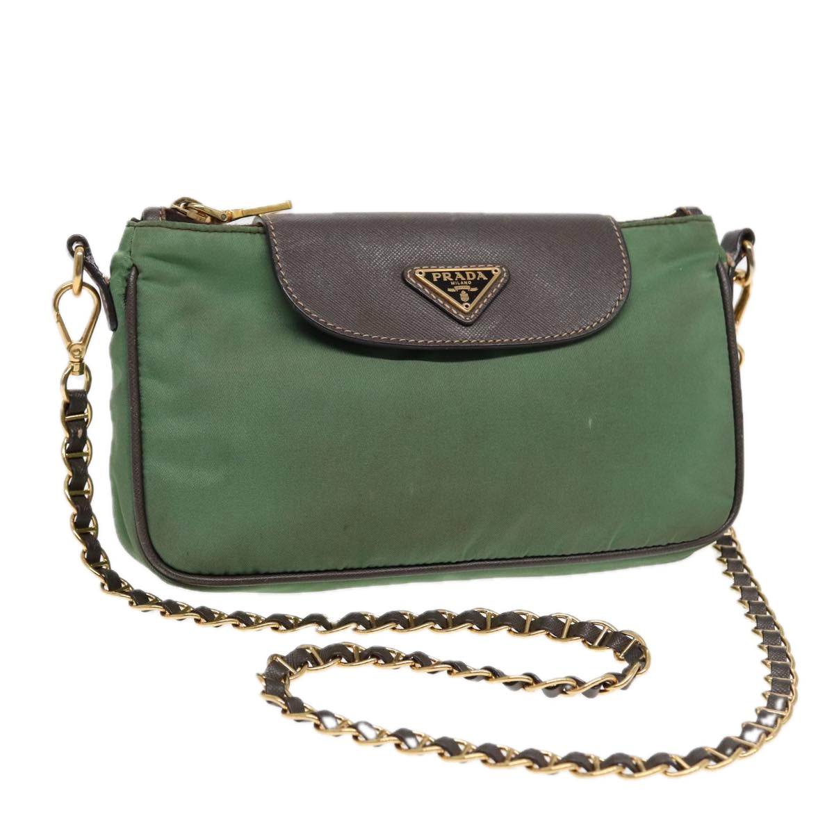 Luxury Prada Shoulder Bag Nylon Green  87675
