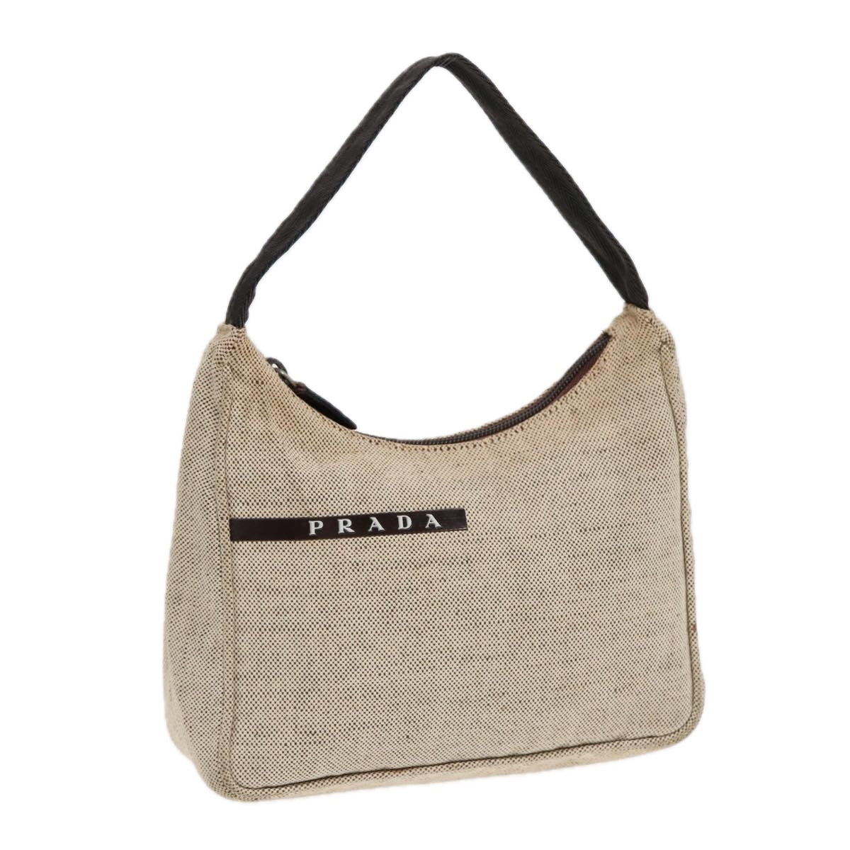 Luxury Prada Hand Bag Canvas Beige  87677