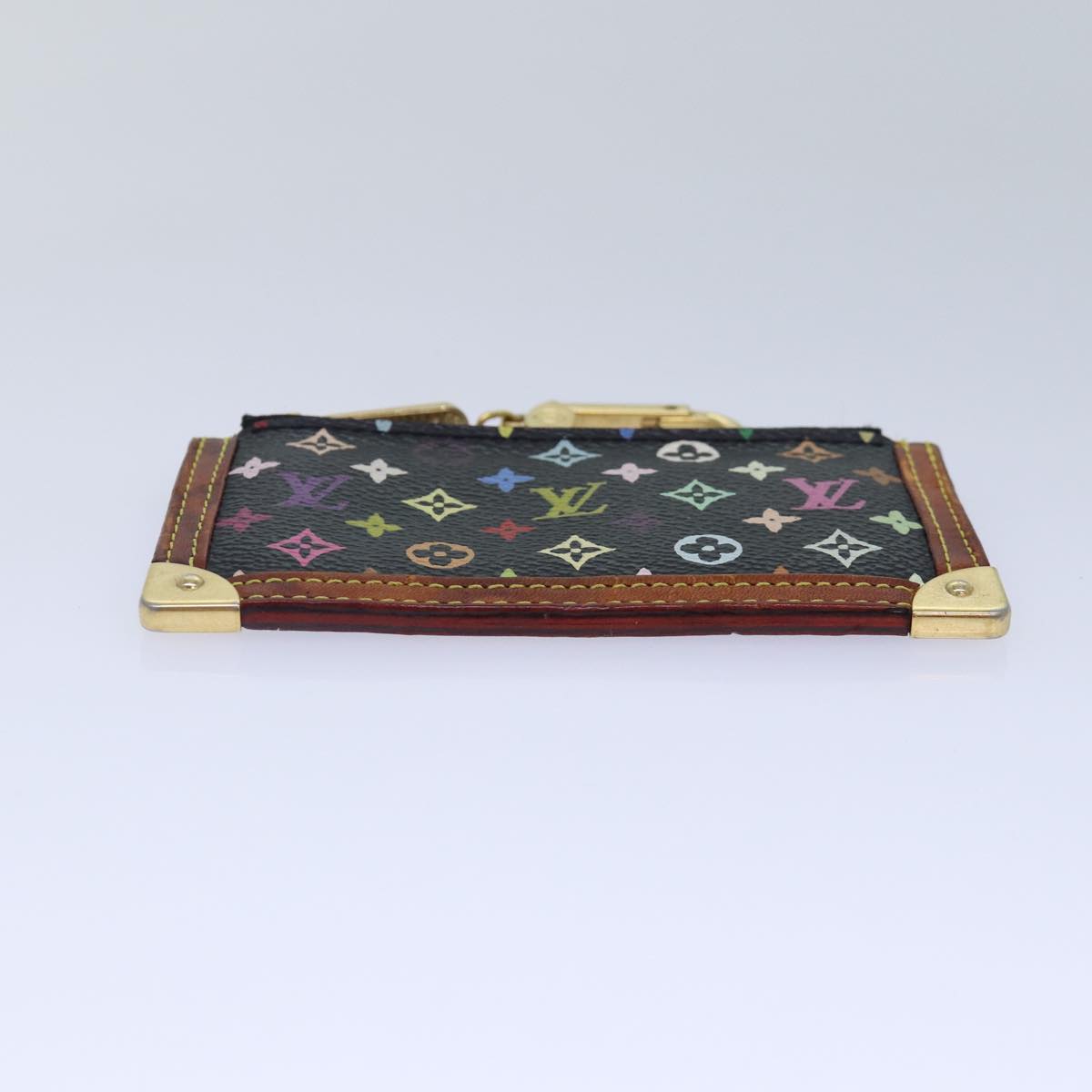 LOUIS VUITTON Monogram Multicolor Pochette Cles Purse Black M92654 LV 87691