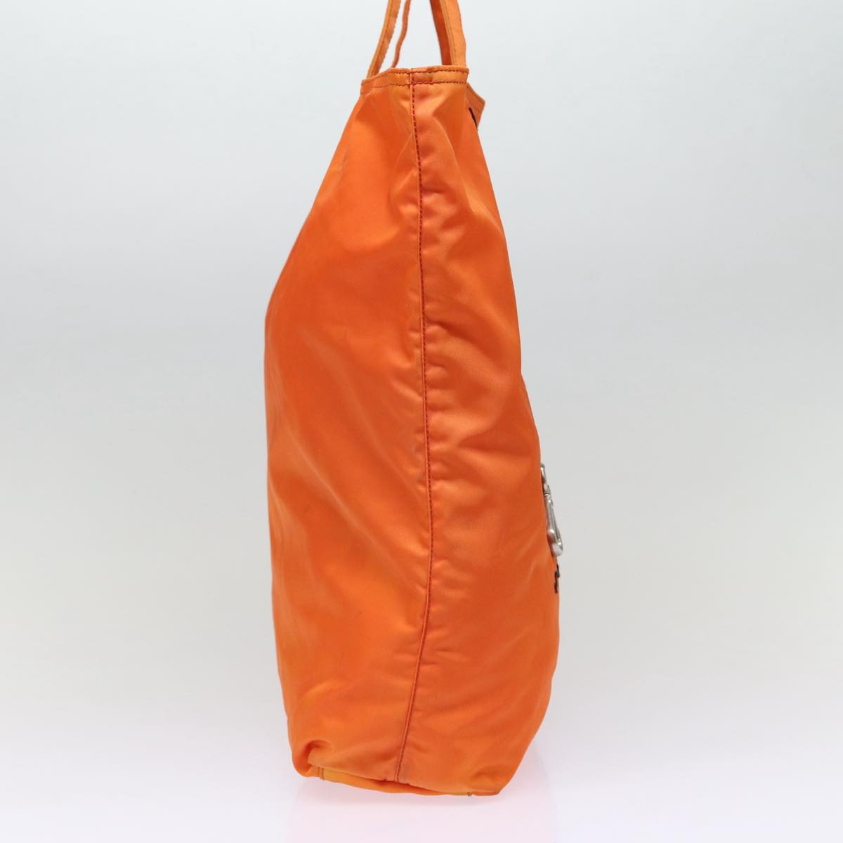 Luxury Prada Tote Bag Nylon Orange Silver  87757