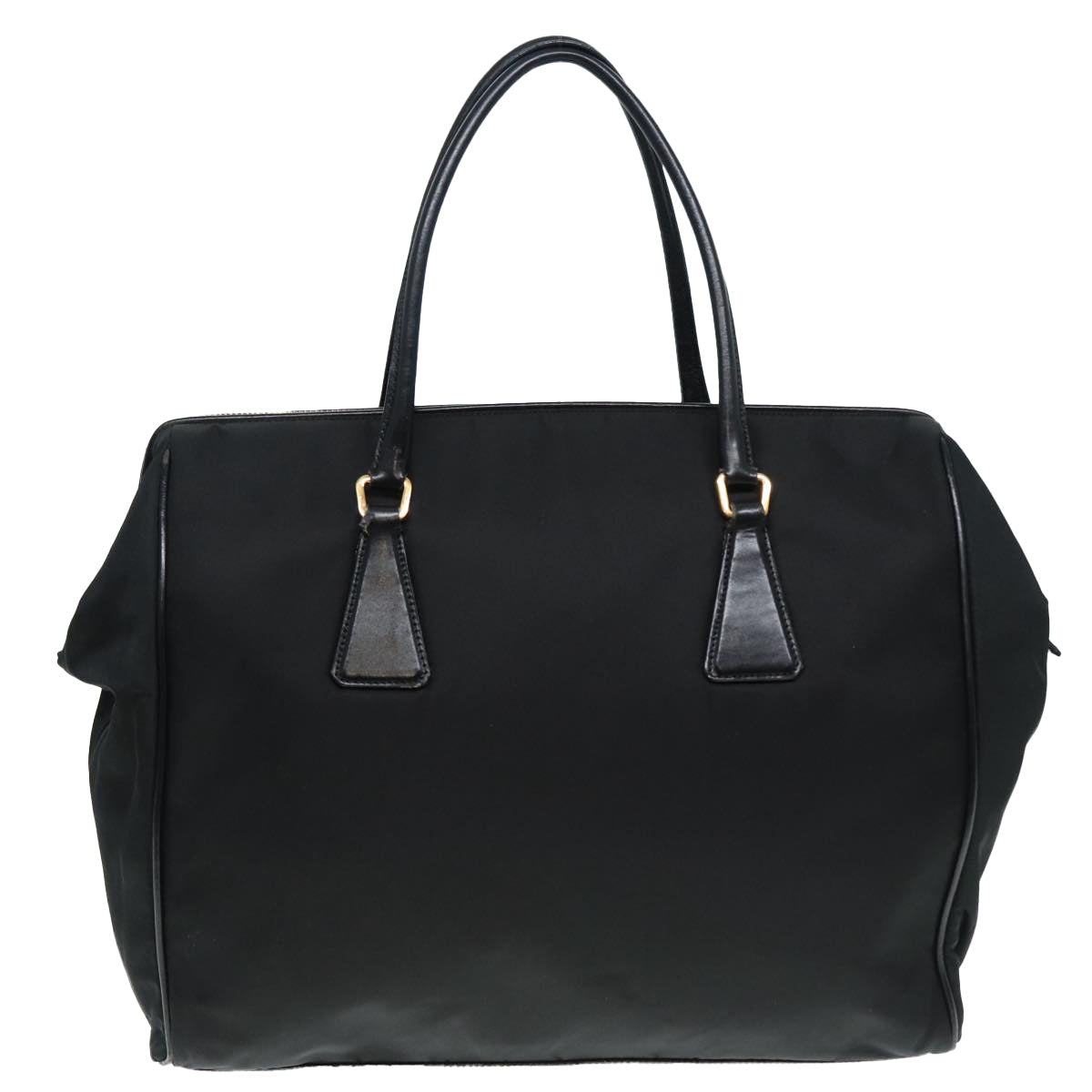 Luxury Prada Hand Bag Nylon Black Gold  87758