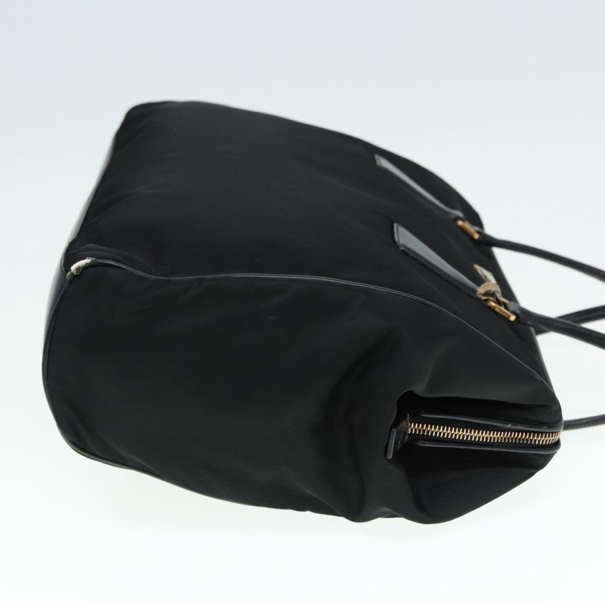 Luxury Prada Hand Bag Nylon Black Gold  87758