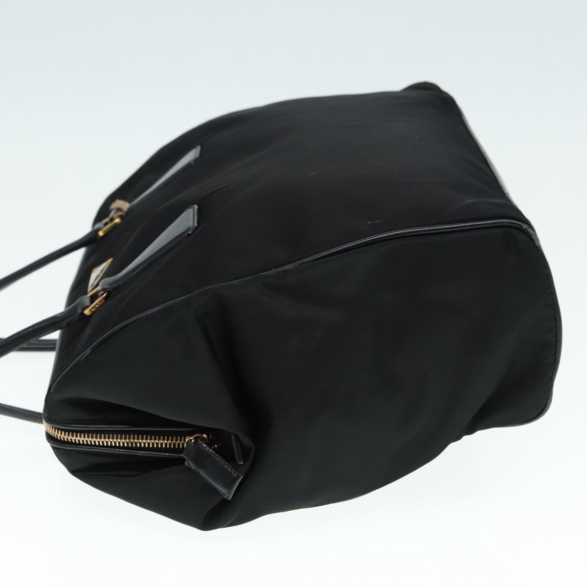 Luxury Prada Hand Bag Nylon Black Gold  87758