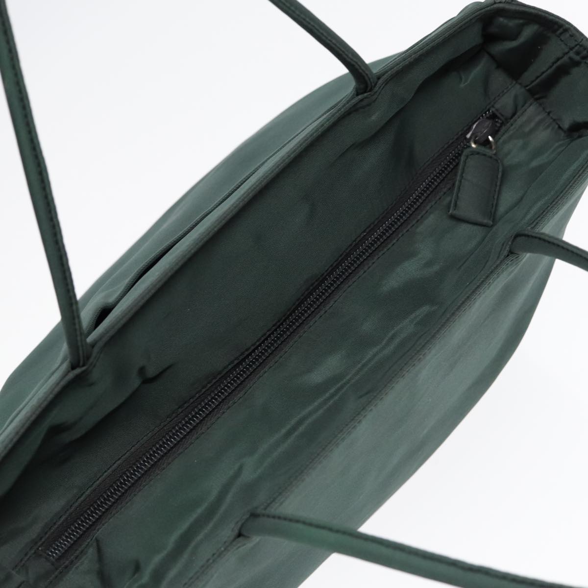 Luxury Prada Tote Bag Nylon Khaki Silver  87760