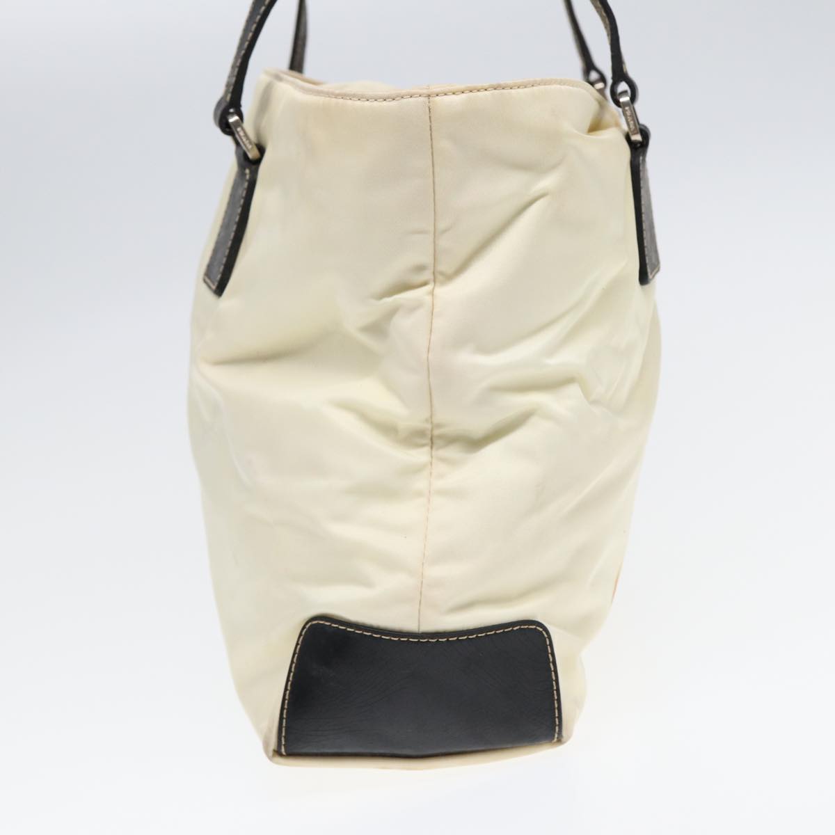 Luxury Prada Tote Bag Nylon White Black Silver  87762