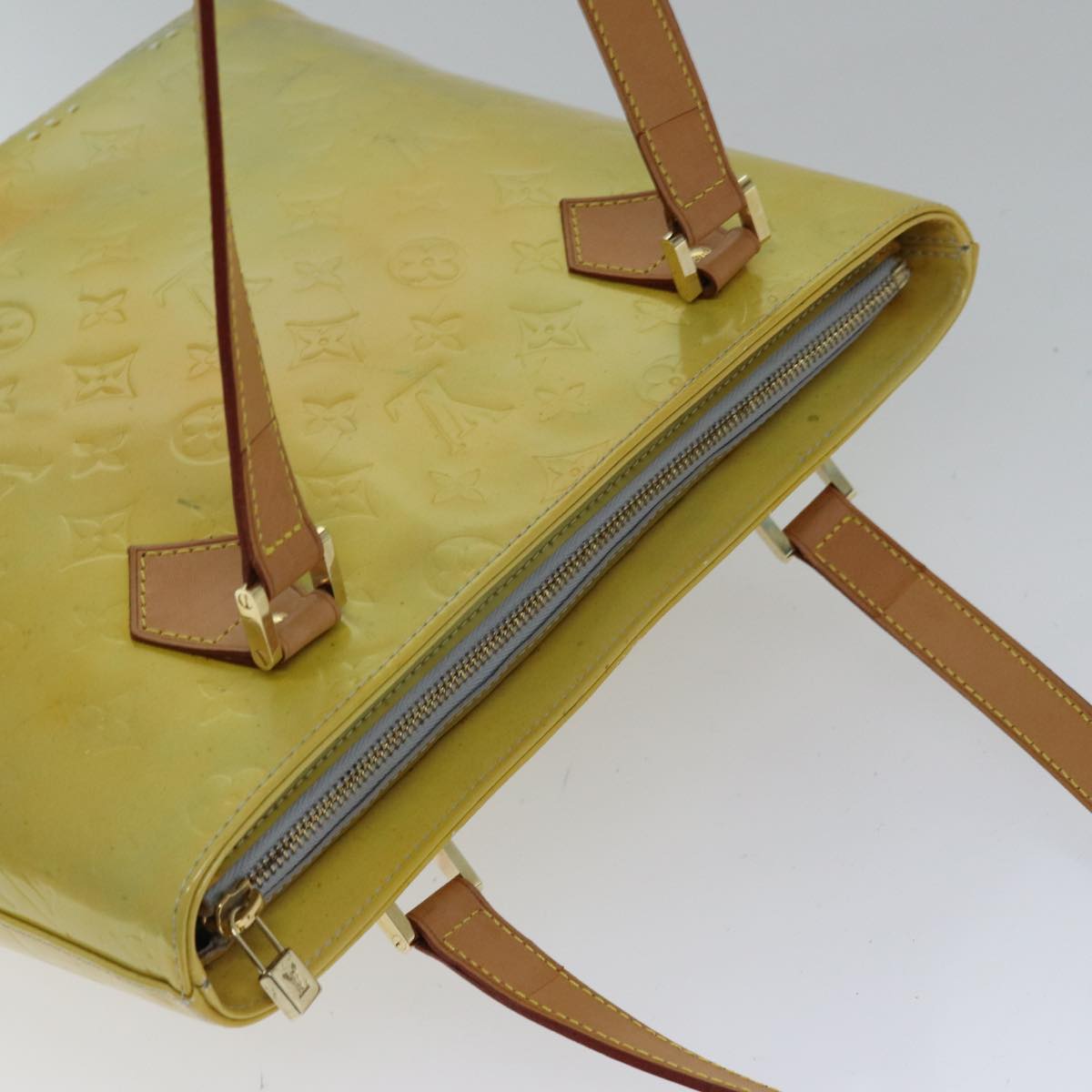 LOUIS VUITTON Monogram Vernis Houston Hand Bag Gris M91053 LV 87791
