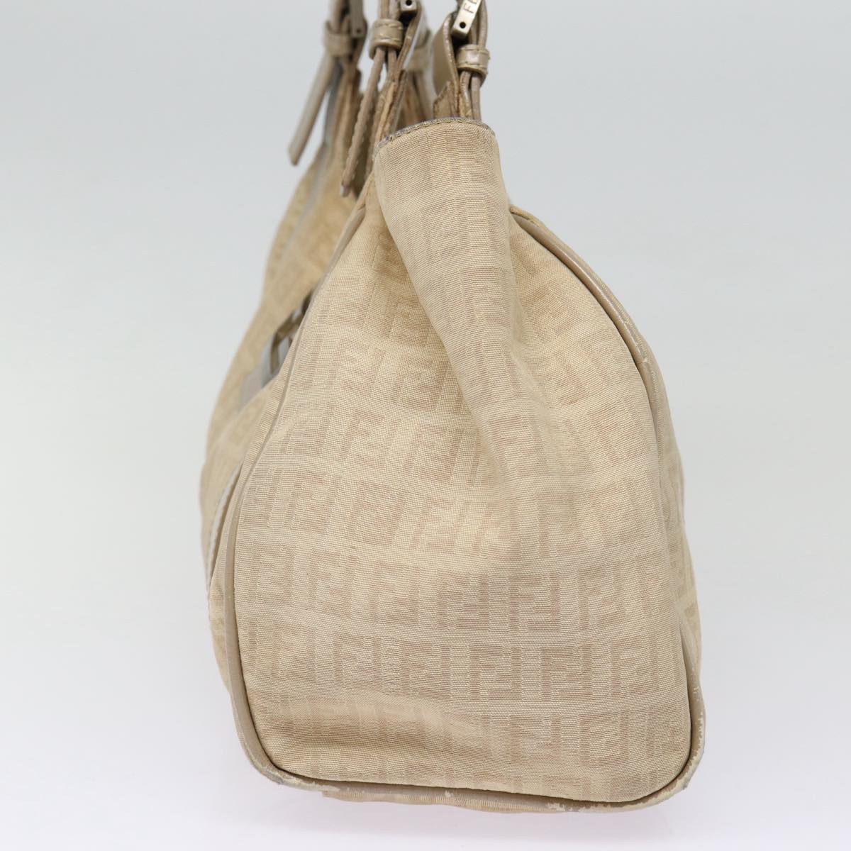 Luxury Fendi Zucchino Canvas Shoulder Bag Silver Beige87811