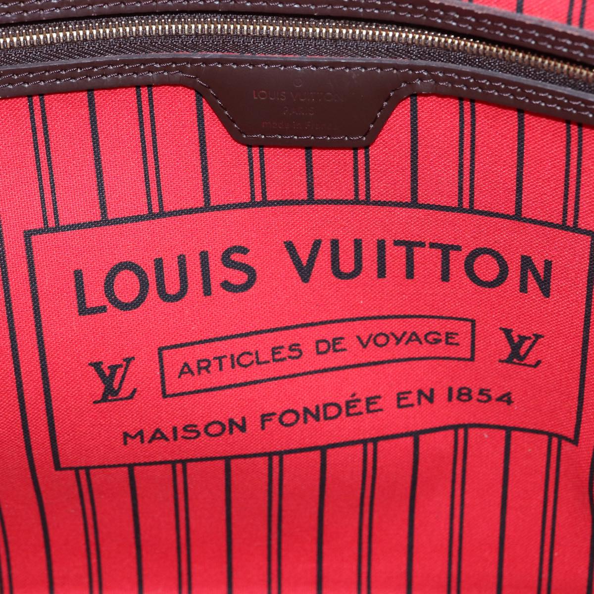 LOUIS VUITTON Damier Ebene Neverfull MM Tote Bag N51105 LV 87833