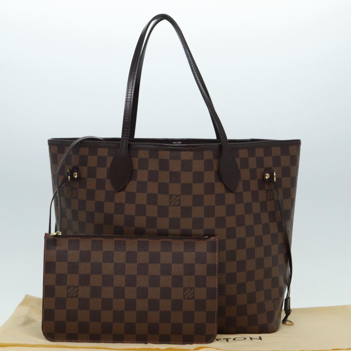 LOUIS VUITTON Damier Ebene Neverfull MM Tote Bag N51105 LV 87833