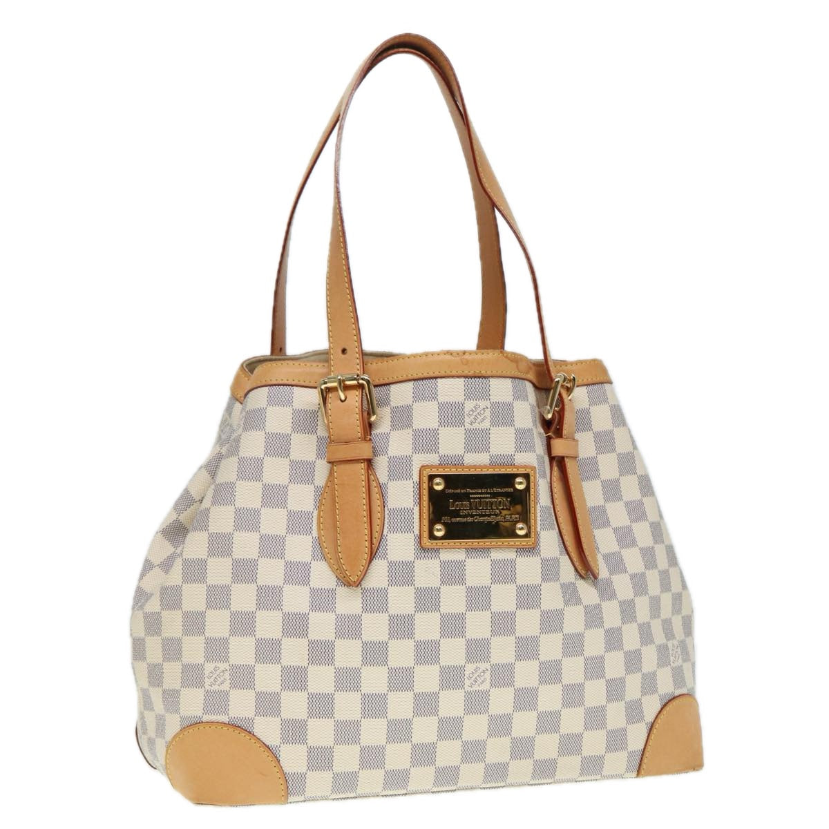 LOUIS VUITTON Damier Azur Hampstead MM Tote Bag N51206 LV 87843