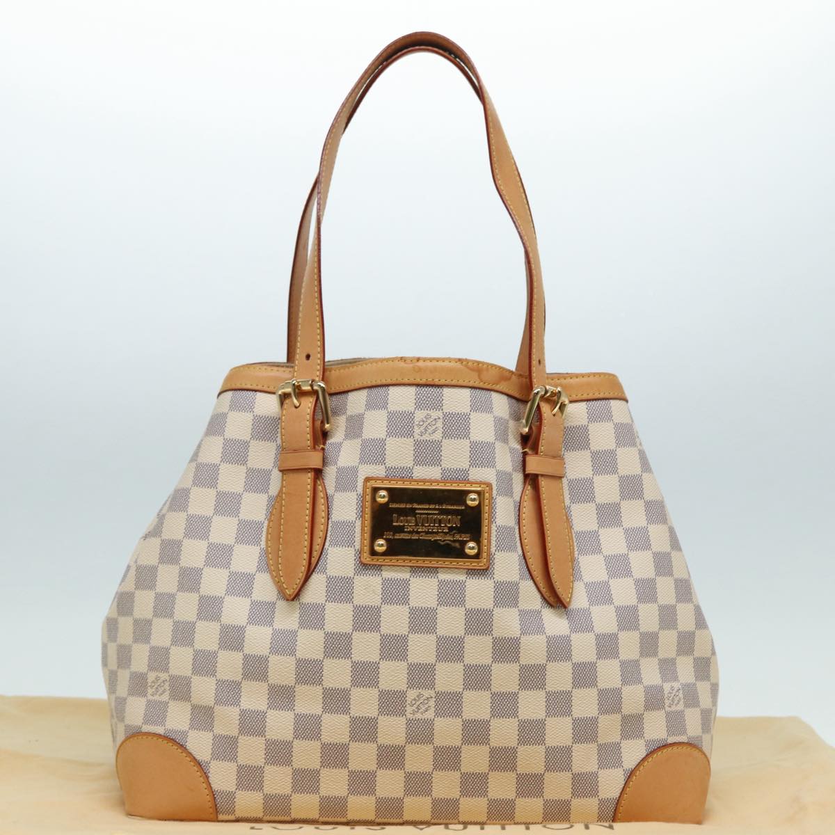 LOUIS VUITTON Damier Azur Hampstead MM Tote Bag N51206 LV 87843