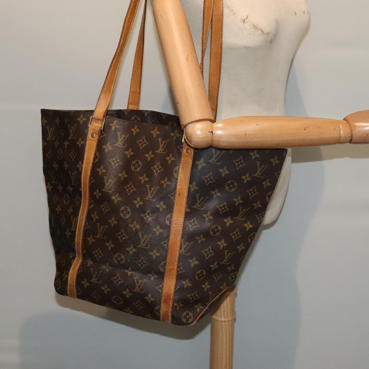 LOUIS VUITTON Monogram Sac Shopping Tote Bag M51108 LV 87844